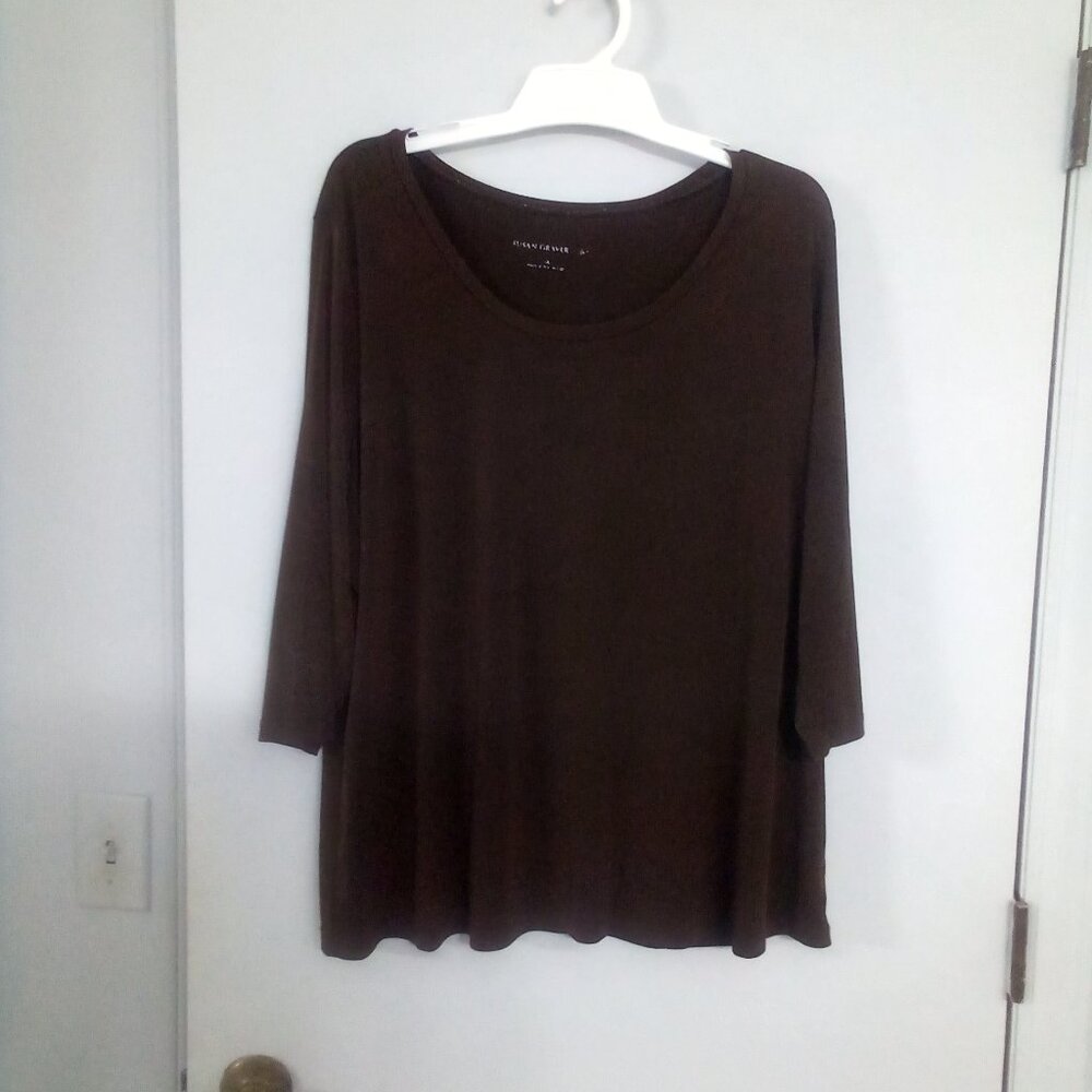 Susan Graver 1X Brown Top